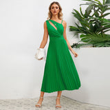 Women Date Dress Summer Slim-Fit Pleated Skirt