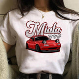 Miata Graphic Print Women T Shirt Summer Casual Short Sleeves