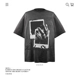 American vintage street T-shirt pure cotton retro men's and women's summer loose