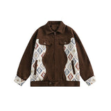 Unisex Jacket Spring and Autumn Casual Jacket Corduroy Turn-down Collar Coat