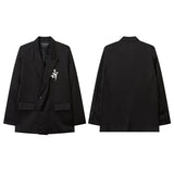 Unisex Vintage Shirt Letter Embroidery Loose