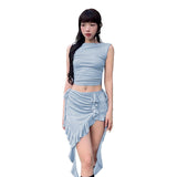 Women Dresses Summer Midriff-Baring Top Suit (Csm202404)