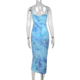 Women Dresses Tie-Dyed Suspenders Dress Element Dress