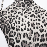 Women Dresses Summer Slim Strap Dress Sexy Leopard Print Backless Dress