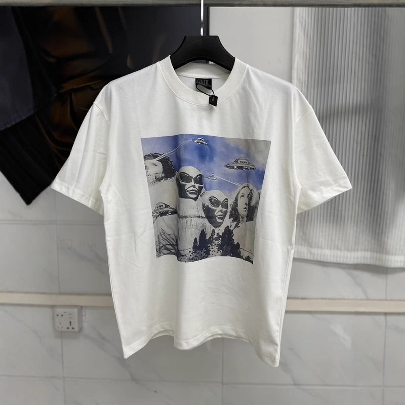 Mens T-shirts Saint Michael's Hill Digital Print Vintage Short Sleeves