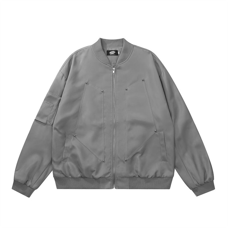 Men Jacket Coat Loose Baseball Uniform Coat Men's Sleeve Flight Jacket