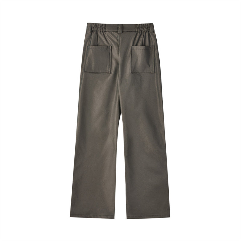 Men Sweatpants Vibe Straight Casual Trousers Cardigan with Buttons Wide Leg Pants