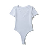 Women Tops Summer V-neck Short Sleeve Rompers V-neck Top