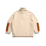 Unisex Winter Cotton Coat Three-Dimensional Pocket Decoration Stand Collar Sweater Retro Half-Open Collar