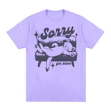 Sorry Got Plans Retro Graphic T Shirts Nostalgia Cat Tops