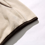 Unisex Winter Cotton Coat Letter Embroidered Hoodie Vintage Polar Fleece Pullover Top