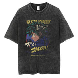 20242024 Fashion Streetwear Men Washed T Shirt Anime