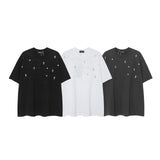 CHH Chrome Heart T Shirts CH Gypsy Hot Diamond Cross Crew Neck Short Sleeve T-Shirt