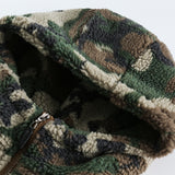 Unisex Winter Cotton Coat Camouflage Berber Fleece Cotton Coat Vintage Embroidered Cotton Jacket