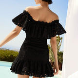 Women Dresses Summer Hollow out Skirt Dress (Qymy0409)