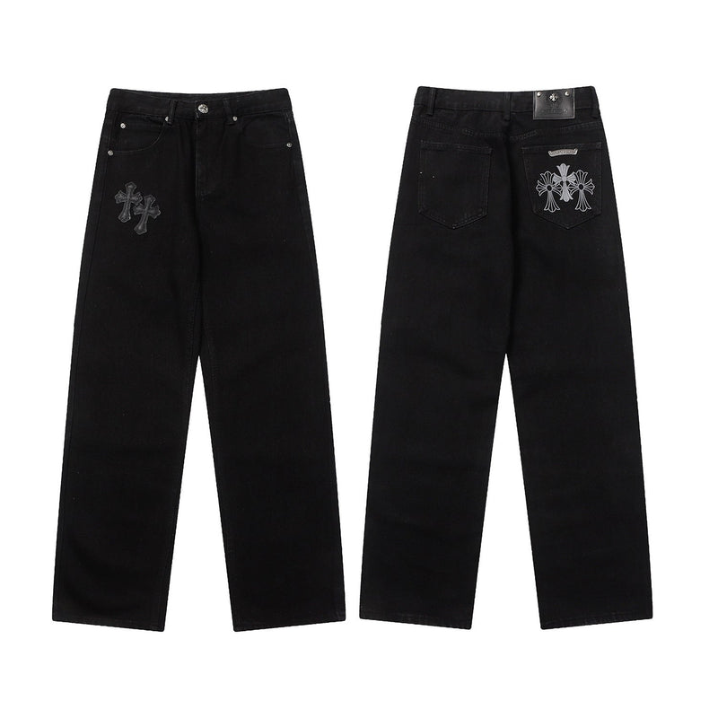 CHH Chrome Hearts Jeans Unisex Casual Loose Jeans