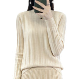 Women Knitted Pullover Turtleneck Autumn Loose Bottoming Shirt