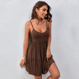 Women Dress Sexy Casual V-neck Knitted Sling Dress
