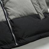 Unisex Winter Cotton Coat Stripes Stand-up Collar Cotton-Padded Clothes Vintage Labeling Warm-Keeping Cotton Clothing