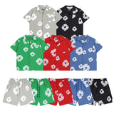 Denim Tears Outfit:T Shirt/Shorts (Separate Purchase Options) Shirt Loose Shorts Men and Women Casual Suit