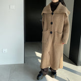 Women Cardigan Sweater Autumn Sweater Coat Lapel A3310
