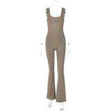 Women Jumpsuit Summer Slim Fit Backless Sleeveless Shoulder Strap Jumpsuit