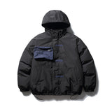 Unisex Winter Cotton Coat Winter Three-Dimensional Pocket Decorative Hooded Cotton-Padded Coat