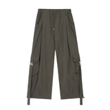 Men Sweatpants Spring/Summer Thin Workwear Trousers Men's Loose Casual Wide-Leg Pants Multi-Pocket Straight-Leg Pants