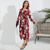 Women Date Dress Autumn and Winter Leisure Blouse Collar Dress Long Dress