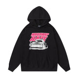 Men Hoodie Vintage Distressed Racing Printed Hoodie