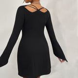 Women Dress Autumn and Winter Hip Skirt Sexy Long Sleeve Dress