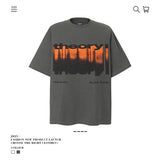 American vintage street T-shirt pure cotton retro men's and women's summer loose