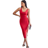 Women Dress Spring and Summer Sexy Hip Spaghetti Straps Backless Slim Fit Maxi Dress