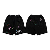 Gallery Dept Shorts Hand Painted Splash Ink Color Matching Casual Shorts