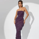Women Dresses Spring Sexy Backless Maxi Dress Tassel Dress