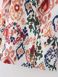 Women Suits Autumn and Winter Long-Sleeved Double-Breasted Printed Blazer