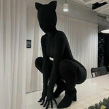 Women Jumpsuit Spring Sexy Backless Slim Fit Long Sleeve Jumpsuit (Hawthaw0412)