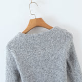 Women Sweater Knitwear Autumn Sexy Flared Long Sleeve Knitted Cardigan