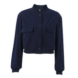Women Trench Coat Woolen Fall Winter Coat Casual Baseball Uniform