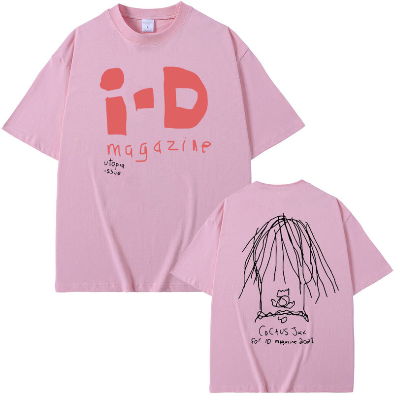 Cactus Jack Utopia Print Tshirt Men Women Hip Hop Vintage