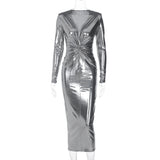 Women Dresses Spring Sexy V-neck Long-Sleeve Dress
