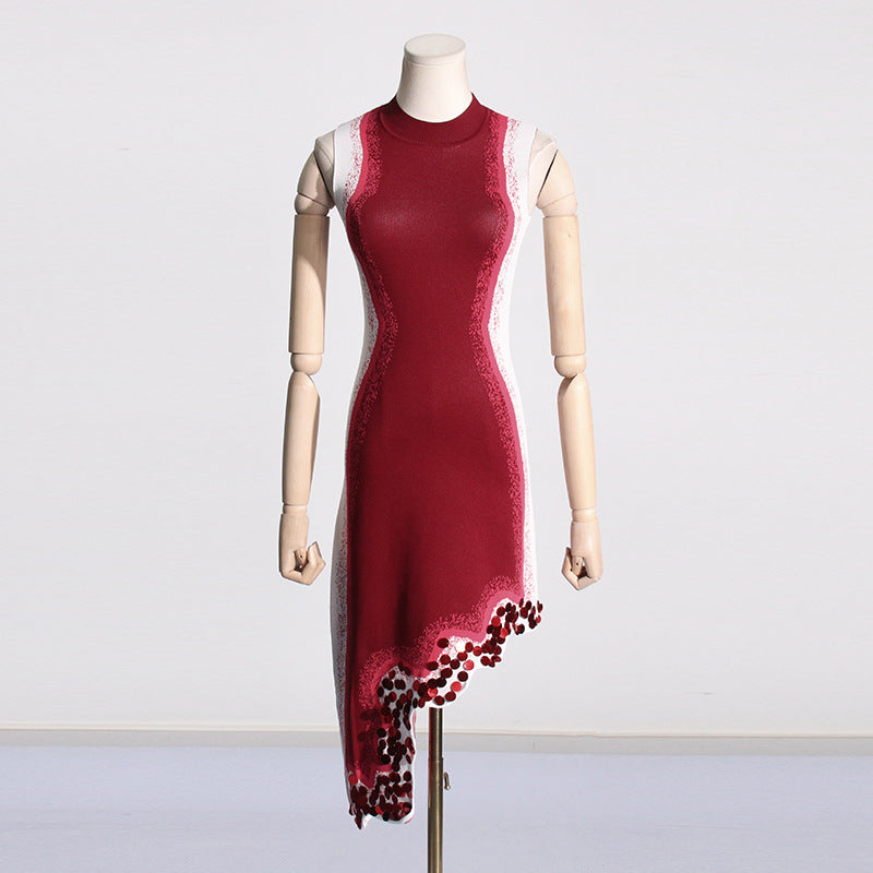 Women Dresses Sexy Skirt Spring round Neck Dress (Qymy0409)