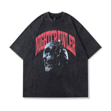 Men T Shirt Cartoon Printed Short Sleeve T-shirt Vintage