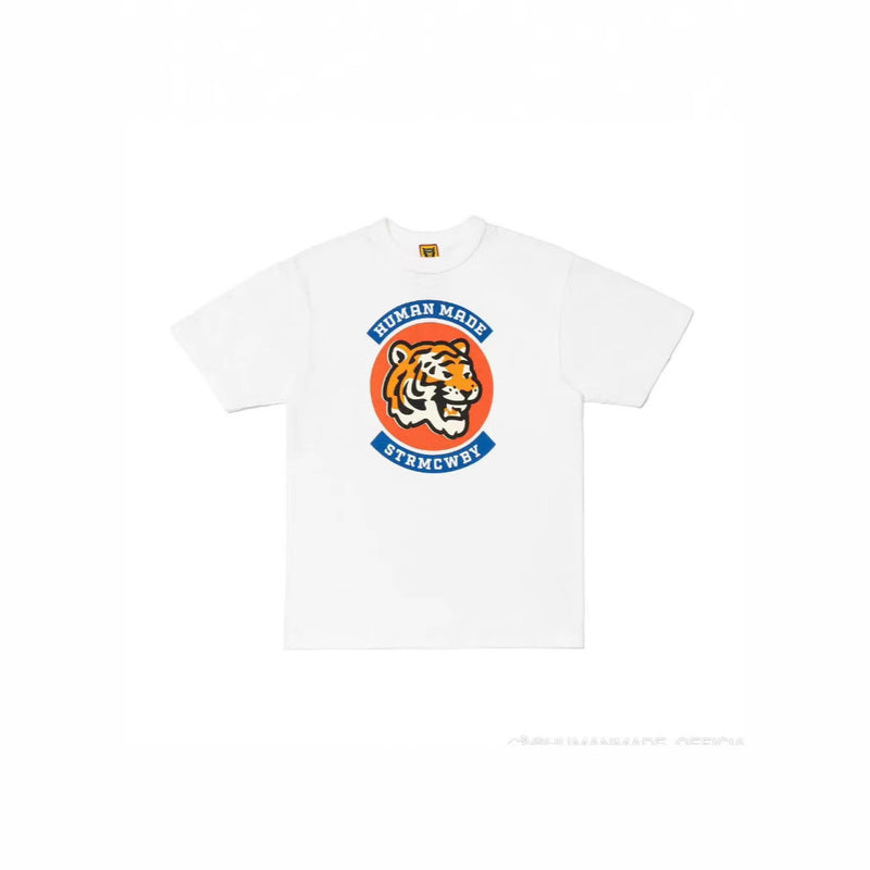 Men T-shirts HUMAN Tiger Head Printed Short Sleeves