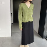 Women Cardigan Sweater Cardigan Coat Wool Button Coat Spring Y950