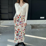 Women's Cardigan Sweater Sexy V-neck Short Women's Slim-Fit Long-Sleeved Sweater 8t8220