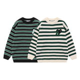 Unisex Sweater Autumn Striped Love Embroidered Sweater