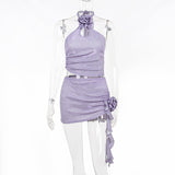 Women Dresses Summer Flower Top Sexy Suit