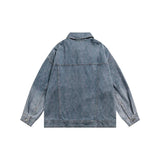 Unisex Jacket Vintage Denim Jacket Loose Lapels Denim Coat