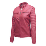 Red Leather Jacket Casual Leather Clothing Coat